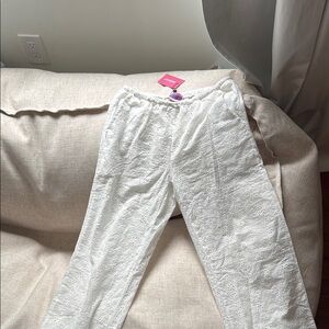 White Eyelet Pants